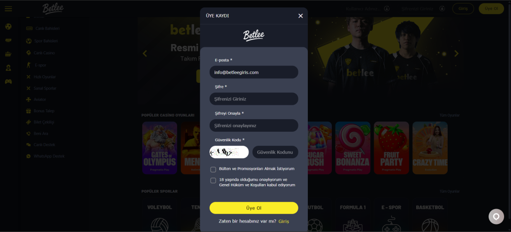 betlee kayıt ol
